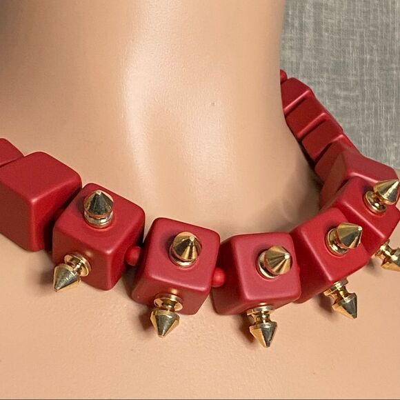 Diana Broussard IGGY Spiked Cube Abstract Necklace - Picture 2 of 4